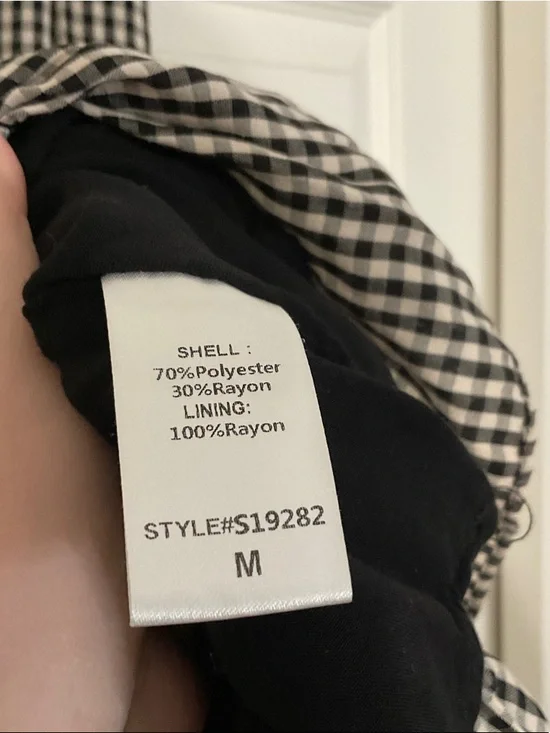 Mustard Seed Black and White Gingham Tiered Mini Dress - Picture 3 of 5